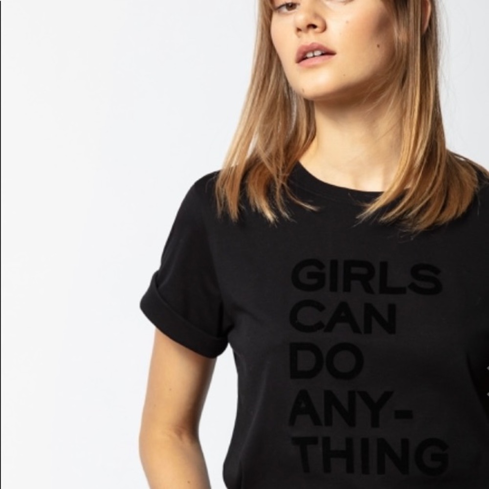 Zadig & Voltaire Bella girls velvet girls can do anything t-shirt size L.